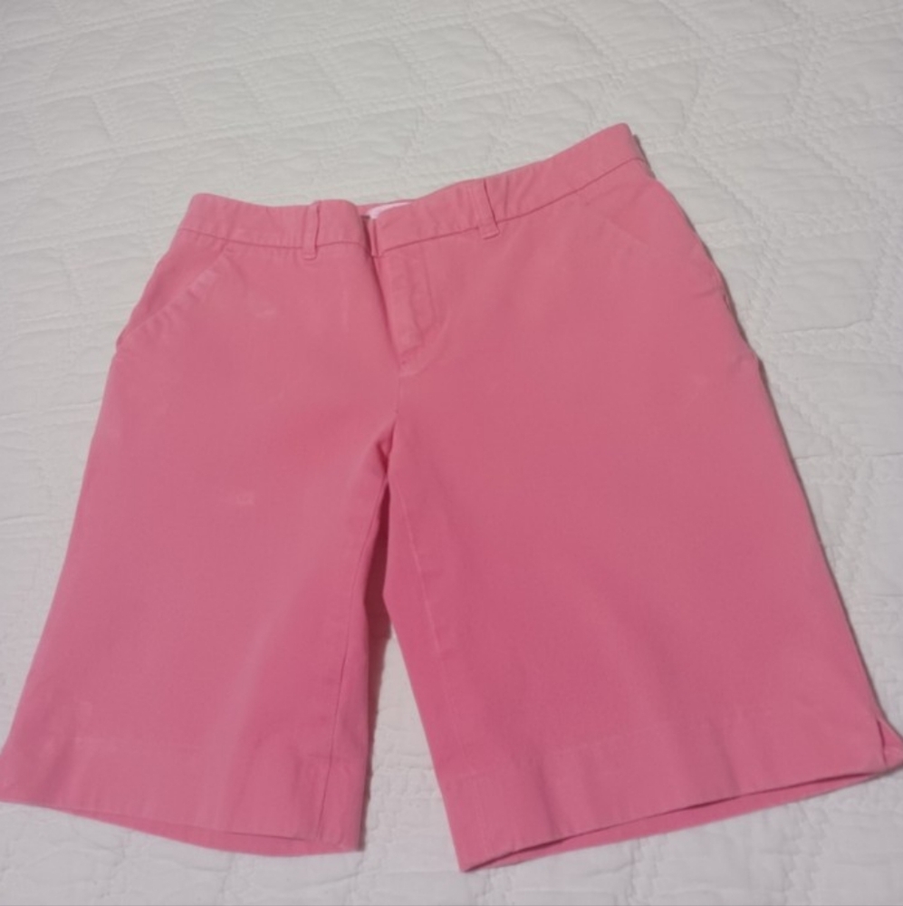 Lilly Pulitzer Gretchen High Rise Shorts Tailored Cotton Blend - Picture 7 of 7